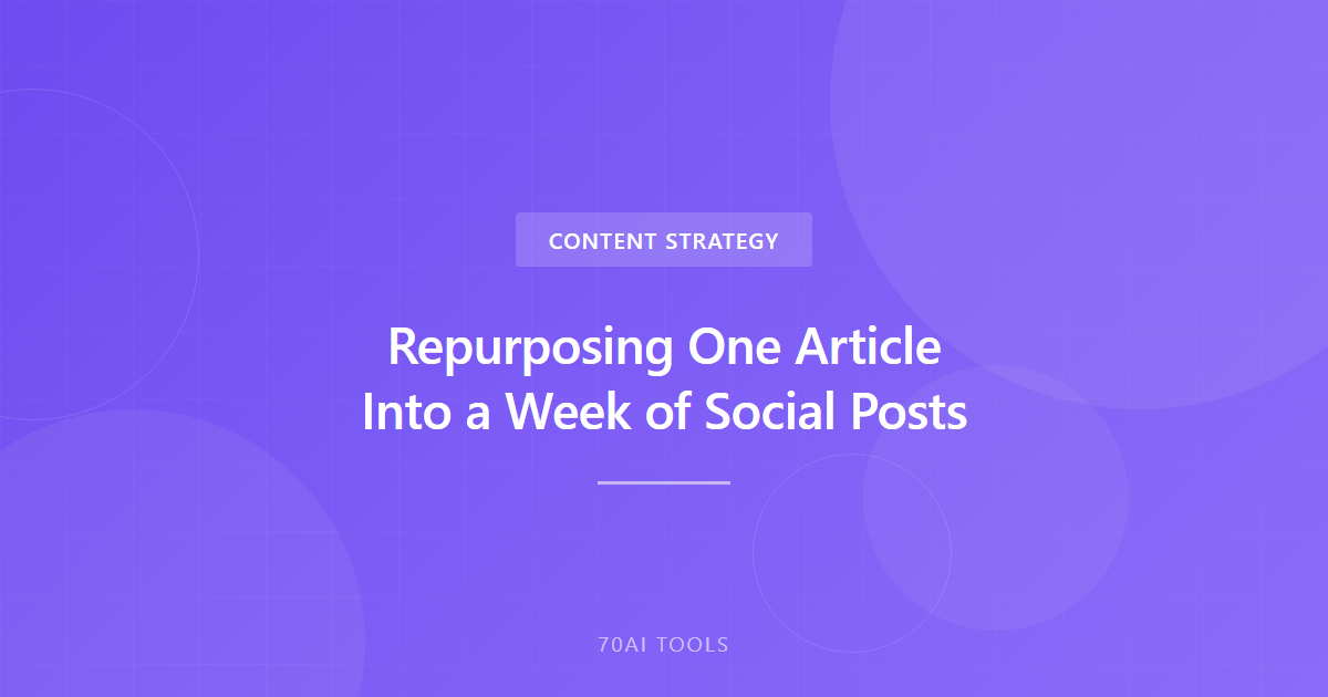 Repurposing One Article Into a Week of Social Posts